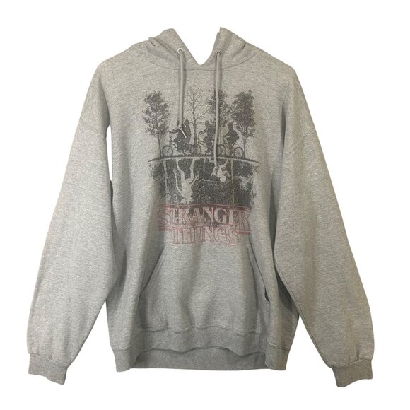 Stranger Things Netflix Hoodie Gray Men’s Size XL GUC - Picture 1 of 9